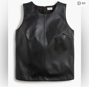 J. Crew Sleek Black Faux Leather Top